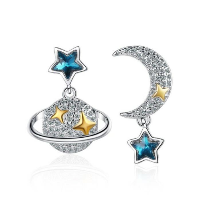 Cercei Femei | Cercei Argint Cristale Swarovski Luna Si Stele Bijuterii Femei Cercei Femei