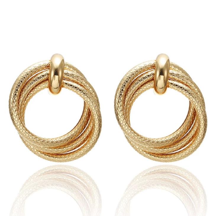 Cercei Femei | Cercei femei placat cu aur Earrings Funky Golden Circles Bijuterii Femei Cercei Femei