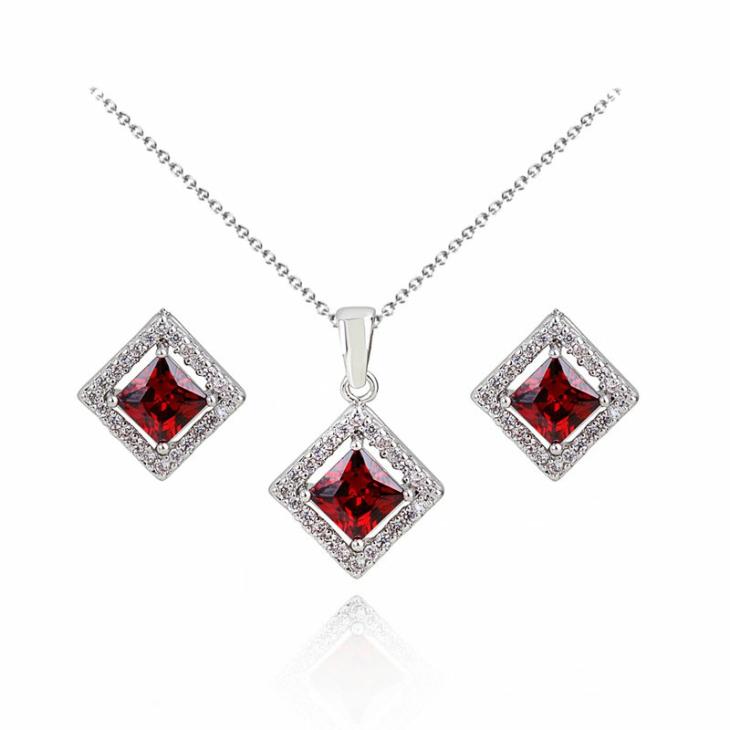 Seturi Femei | Set Argint Anastasia Cu Elemente Swarovski Rosu Passion Bijuterii Femei Femei