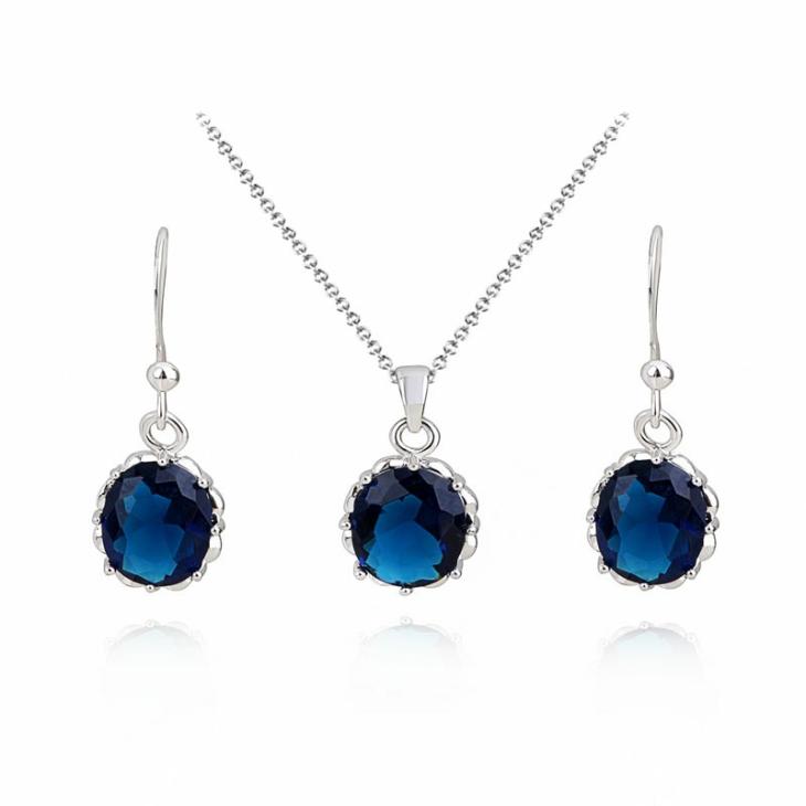 Seturi Femei | Set Argint Cu Elemente Swarovski Deep Blue Ocean Bijuterii Femei Femei