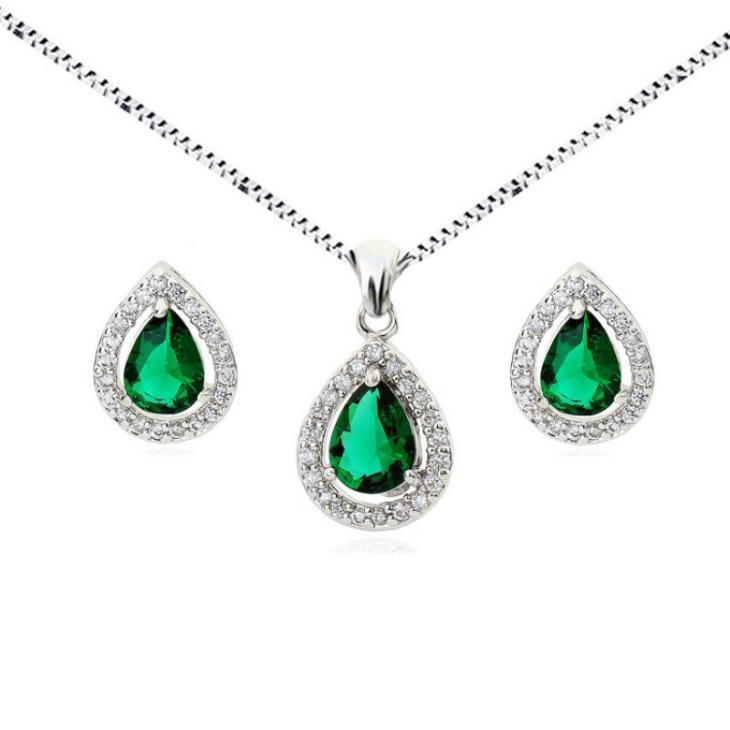 Seturi Femei | Set Argint Femei Emerald Paradise Bijuterii Femei Femei