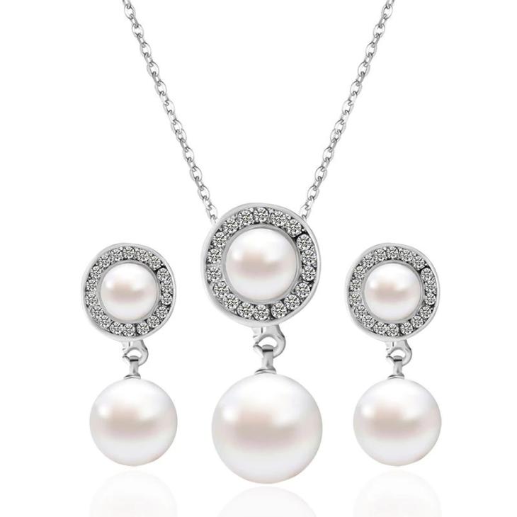 Seturi Femei | Set argint Femei Pandativ si Cercei Pearl Drop Bijuterii Femei Femei